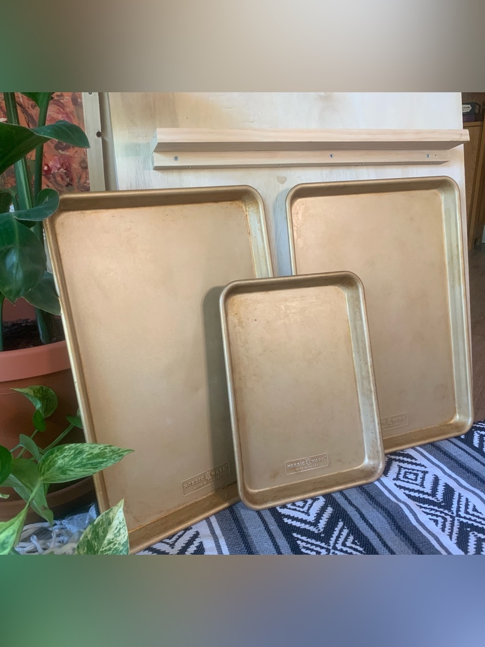 Nordic Ware Gold Baking Sheet Set - Metallic Gold Cookie & Roasting Pans